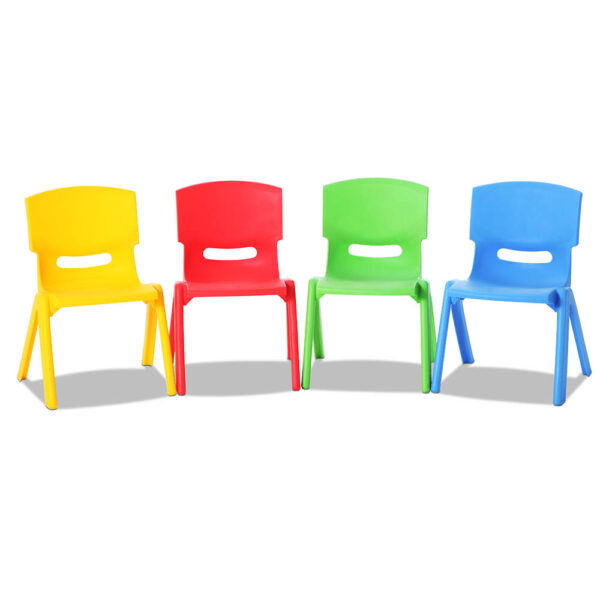 Fanno-Set of 4 Kids Play Chairs Durable Stackable Indoor Outdoor HDPE Plastic 50kg Capacity