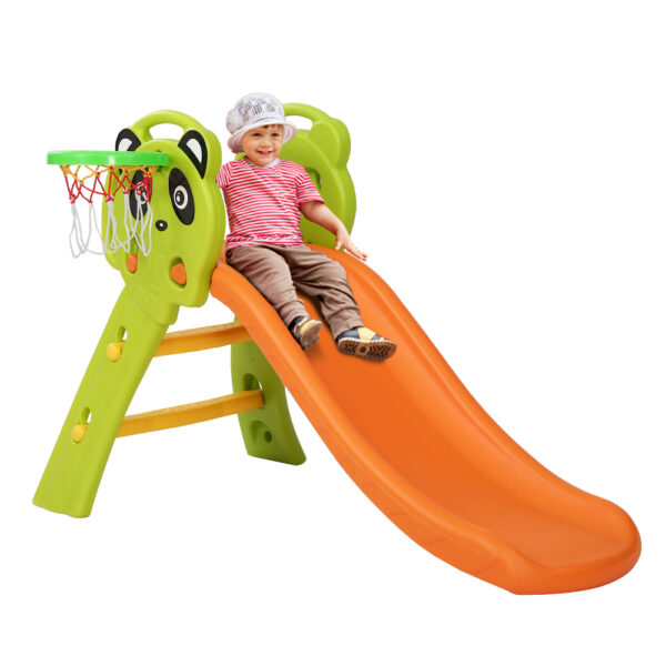 Fanno-Kids 2-in-1 Slide and Basketball Set Eco-Friendly Playcentre for Indoor Outdoor Fun