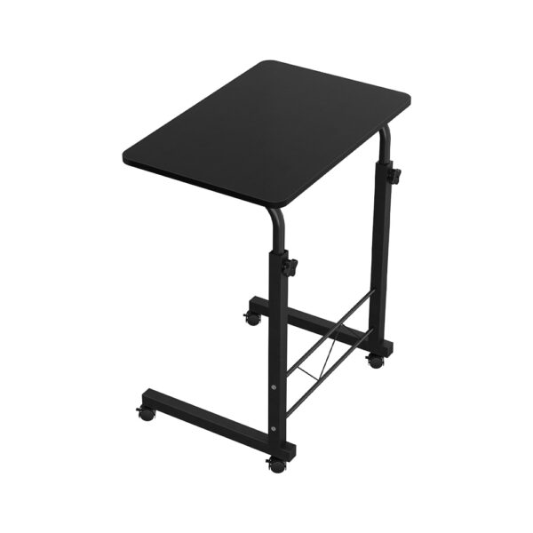 Fanno-Portable Mobile Laptop Desk Adjustable Height U-Shape Design with Wheels Black