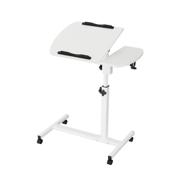 Fanno-Mobile Laptop Desk Adjustable Height 360° Rotating Stand with Lockable Wheels