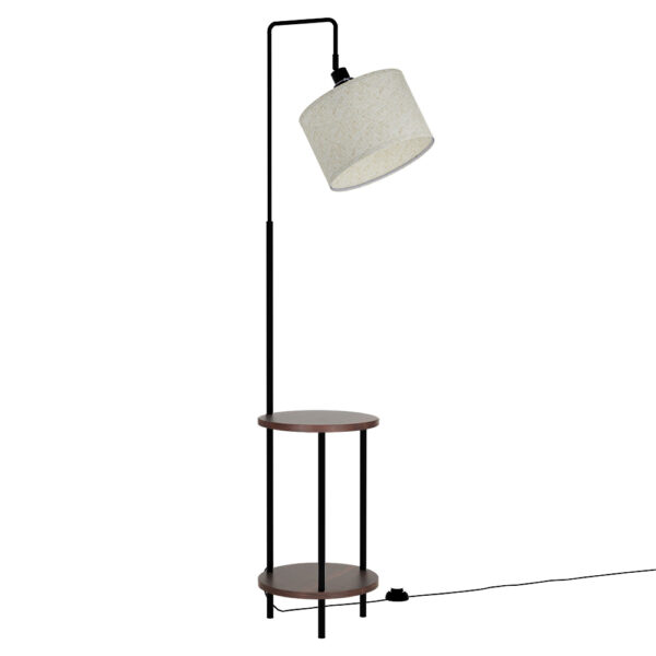 Fanno-Shelf Floor Lamp with Adjustable Light and 2 Tier Storage for Home Decor