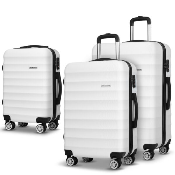 Fanno-3-Piece Hard Shell Luggage Trolley Set with TSA Locks Lightweight Travel Suitcase