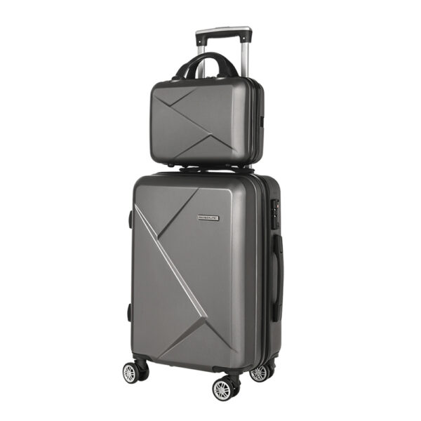 Fanno-2-Piece Hard Shell Luggage Set Lightweight Travel Suitcase with TSA Lock Dark Grey