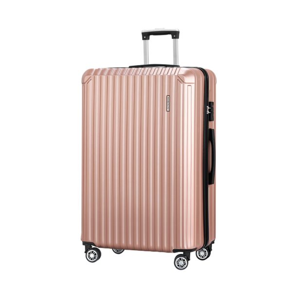 Fanno-28 Inch Lightweight Hard Shell Luggage with TSA Lock and 360 Degree Wheels Rose Gold