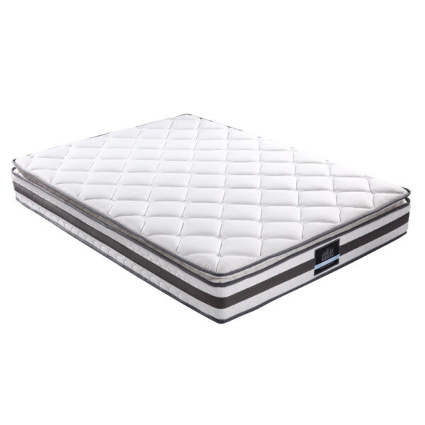 Fanno-Pillow Top Double Mattress 21cm Medium Firm Bonnell Spring Hypoallergenic Comfort