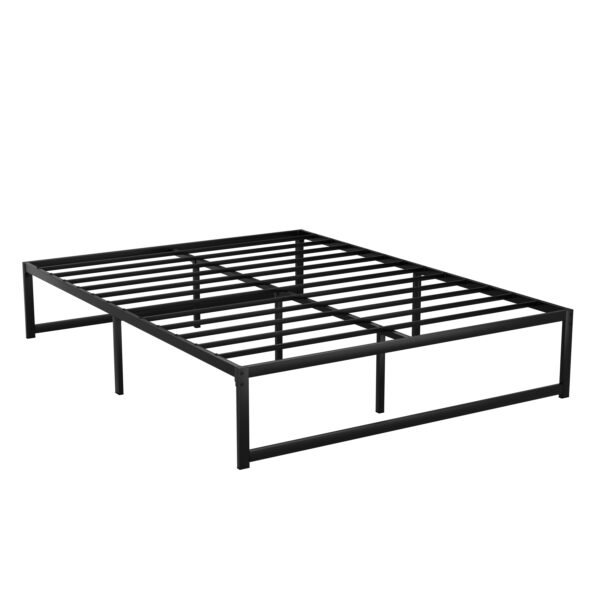 Fanno-Metal Bed Frame Queen Size Minimalist Design Heavy Duty Steel Storage Space