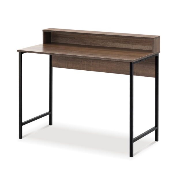 Fanno-Computer Desk with Extra Shelf Space for Small Spaces Oak Finish 100CM