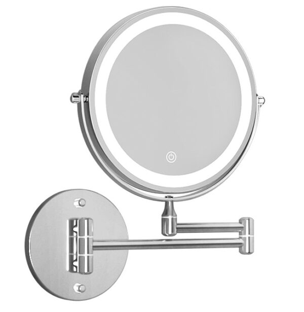 Fanno-Extendable Makeup Mirror with 10X Magnification and LED Touch Controls