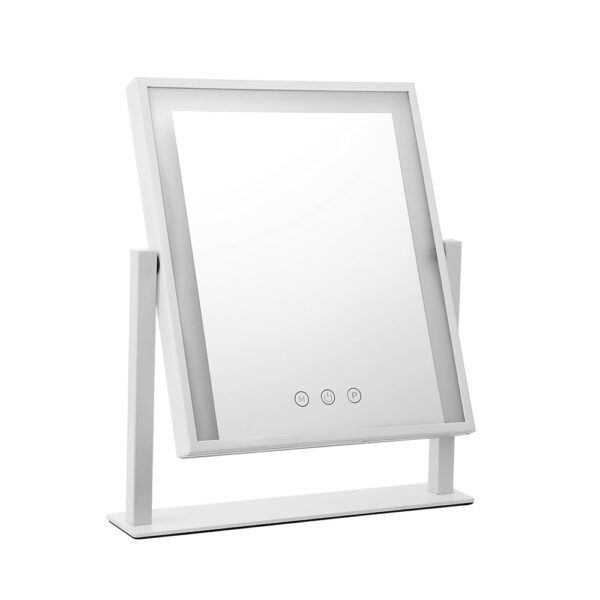 Fanno-Standing Makeup Mirror with LED Lights Touch Control Adjustable Brightness 30x40cm