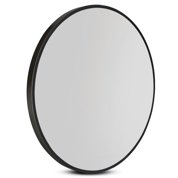 Fanno-Round Wall Mirror 50cm Premium Clarity MDF Frame Home Decor Bathroom Makeup