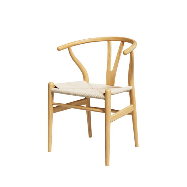 Fanno-Dining Chair with Kraft Paper Seat and Rubberwood Frame for Modern Interiors