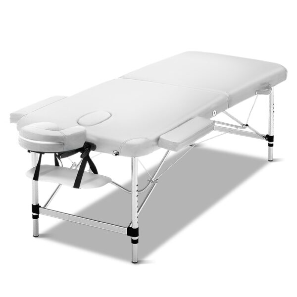 Fanno-Portable Massage Table 75cm Lightweight Aluminium Adjustable Face Cradle White