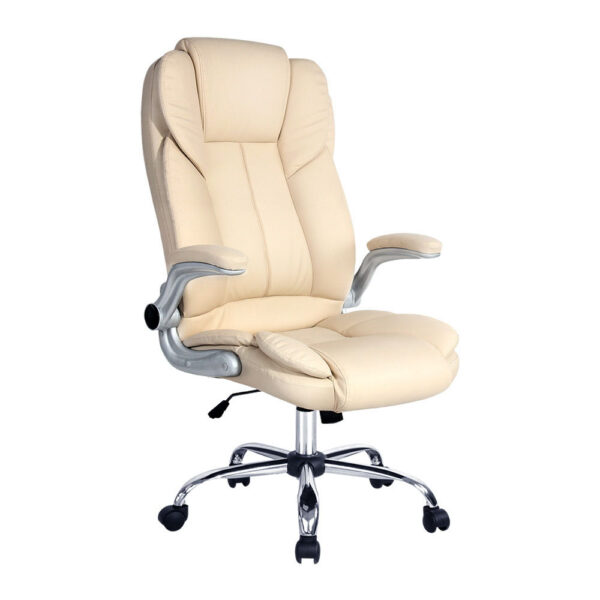 Fanno-Executive Office Chair with Lumbar Support and Adjustable Height in Beige