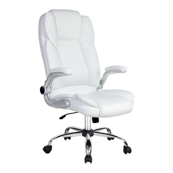 Fanno-Executive Office Chair with Lumbar Support and Adjustable Height in White