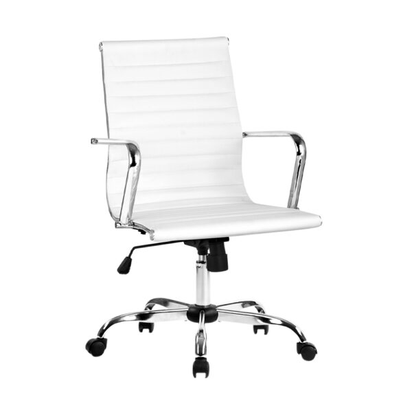 Fanno-Mid Back Office Chair PU Leather 360 Degree Rotation Height Adjustable Chrome Base