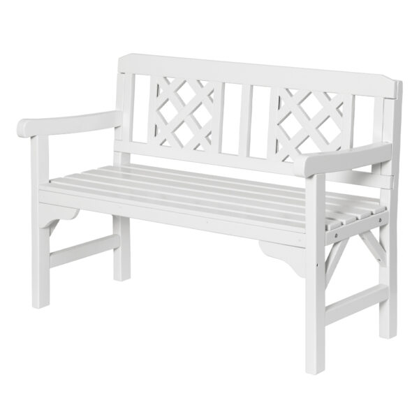 Fanno-Wooden Garden Bench for Outdoor Indoor Use Natural Fir 2 Seat Patio Furniture