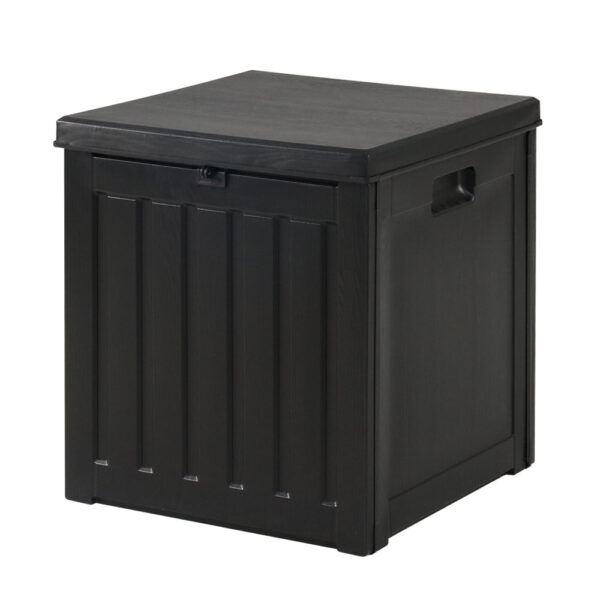 Fanno-Outdoor Storage Box 80L Weather Resistant Garden Bench Container with Handles Black