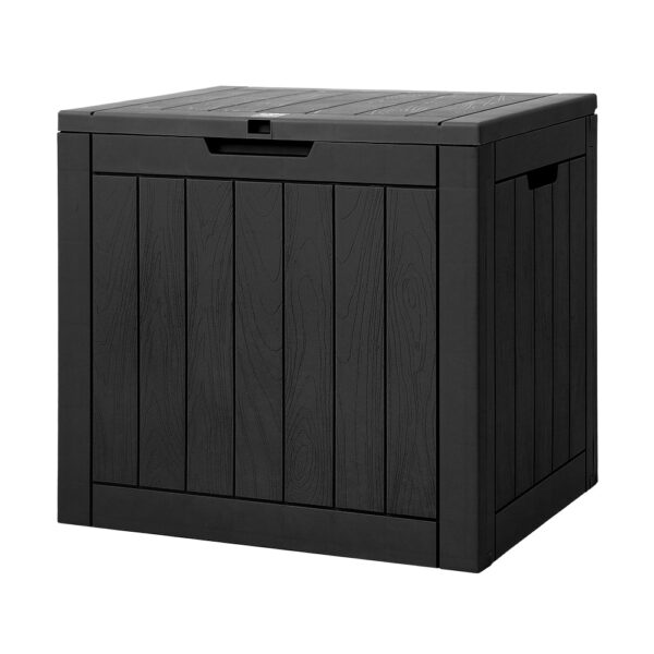 Fanno-Outdoor Storage Box 118L Weather Resistant Lockable Garden Tool Container Black