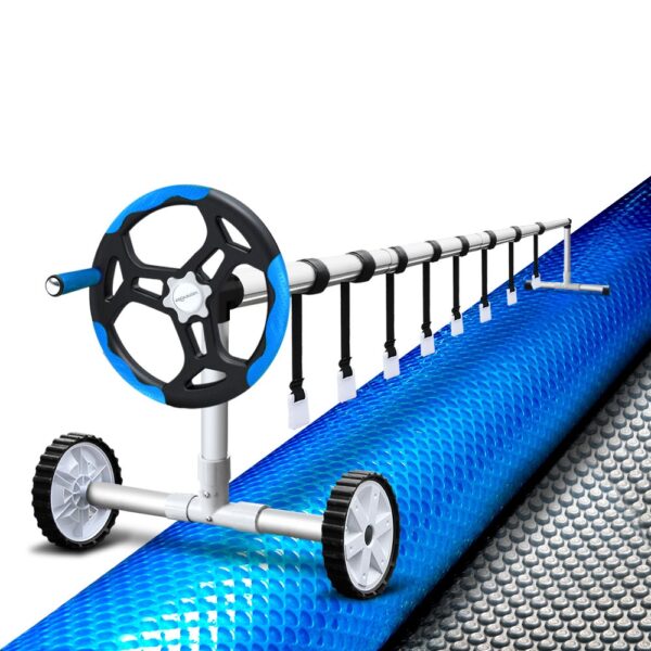 Fanno-Aluminium Pool Roller and 10m x 4m Solar Pool Cover for Easy Maintenance and Heating