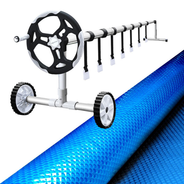 Fanno-Aluminium Pool Roller with 11m x 4.8m Solar Cover for Swimming Pools