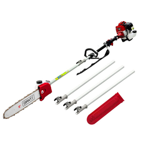 Fanno-62cc Long Reach Chainsaw with 12in Bar and 3 Extension Poles for High Cutting