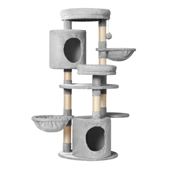 Fanno-Medium Cat Tree with Scratching Posts and Plush Beds for Cats and Kittens