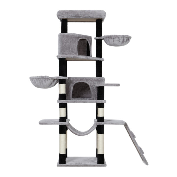 Fanno-Large Cat Tree with Scratching Posts Multi-Level Playhouse for Cats and Kittens