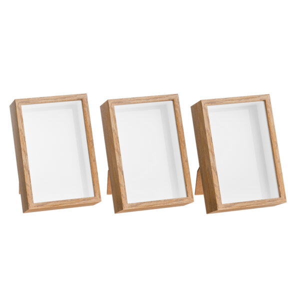 Fanno-Photo Frame Set 3 Pieces Oak Color 4x6 inches MDF Durable Wall Desk