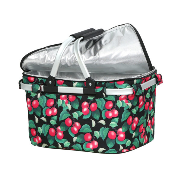 Fanno-Folding Picnic Basket Insulated Storage Bag Lightweight Durable for Outdoor Use