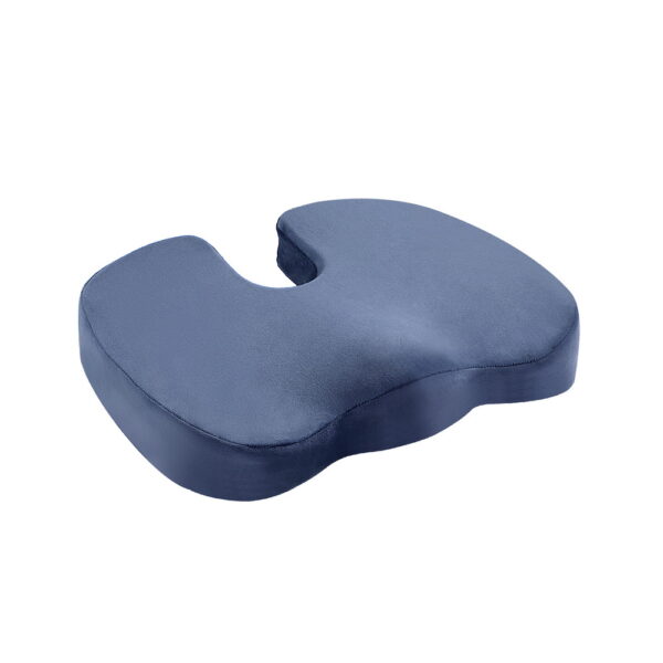 Fanno-Memory Foam Seat Cushion for Back Pain Relief Ergonomic Support Blue Cover