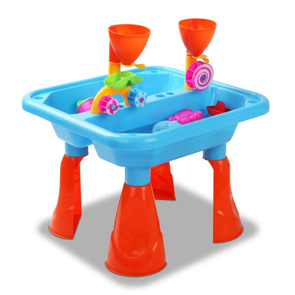 Fanno-Kids Sand and Water Table Play Set with Funnels and Accessories for Outdoor Fun