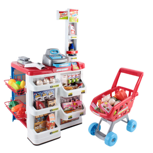 Fanno-Colorful Supermarket Pretend Play Set with 24 Accessories for Kids Role Play