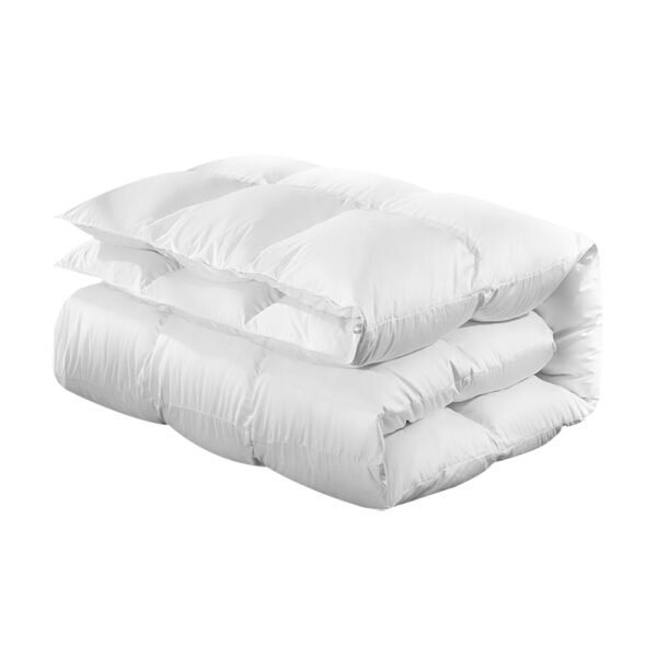 Fanno-Goose Down Feather Quilt 800GSM Super King Size Lightweight Cotton Cover