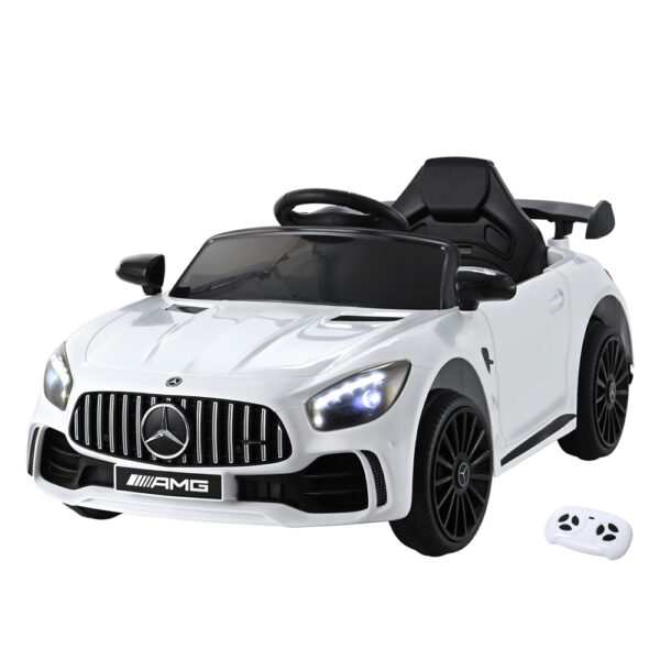 Fanno-Kids Electric Ride On Car Mercedes-Benz AMG GTR Remote Control Toy White