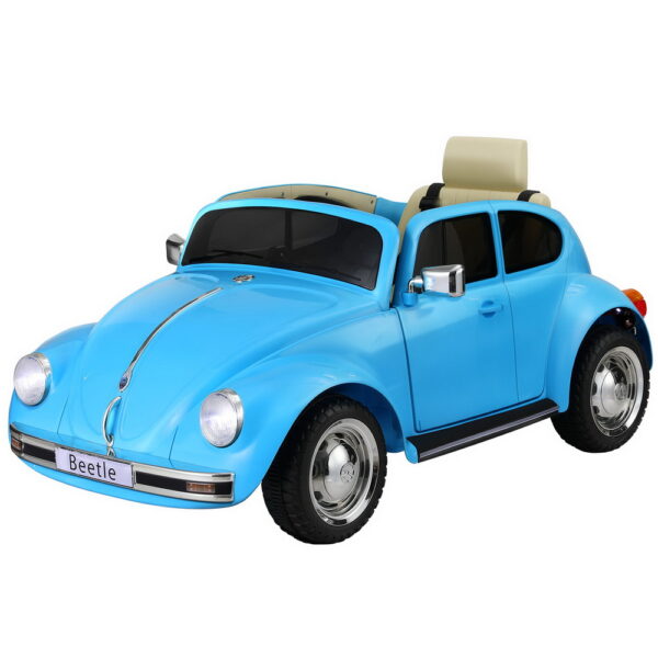 Fanno-Kids Ride On Car Licensed Volkswagen Beetle Electric Toy with Remote Control Blue