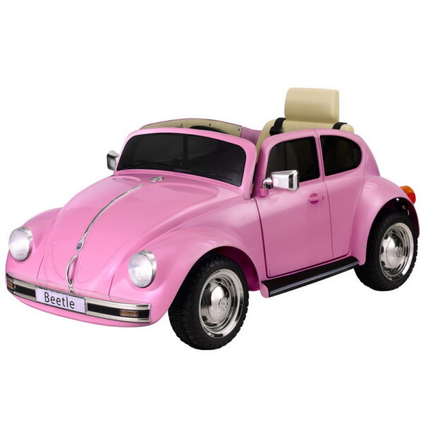 Fanno-Kids Ride On Car Licensed Volkswagen Beetle Electric Toy with Remote Control Pink