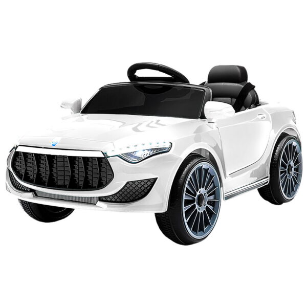 Fanno-Kids Electric Ride On Car with Remote Control Music and Safety Features White