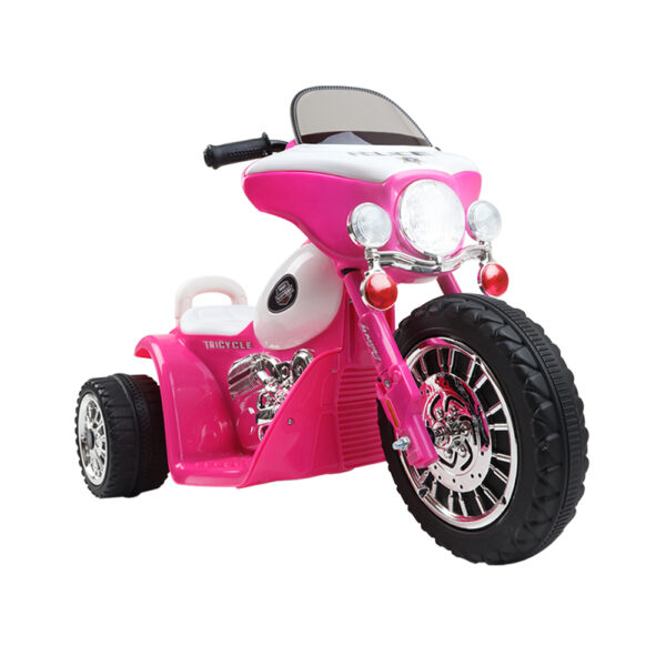 Fanno-Ride On Police Motorcycle for Kids with Music and Anti-Slip Tyres Pink 3+ Years