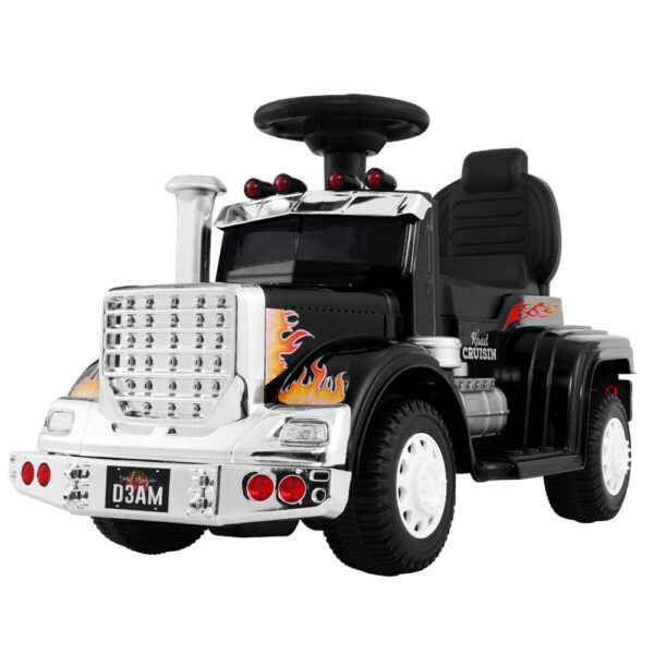 Fanno-Kids Electric Ride On Truck Toy with Music Lights and Anti-Slip Tires Black