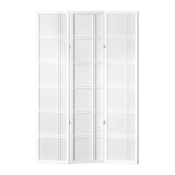 Fanno-Room Divider Screen 3 Panel Foldable Pine Wood Privacy Partition White 132x179cm