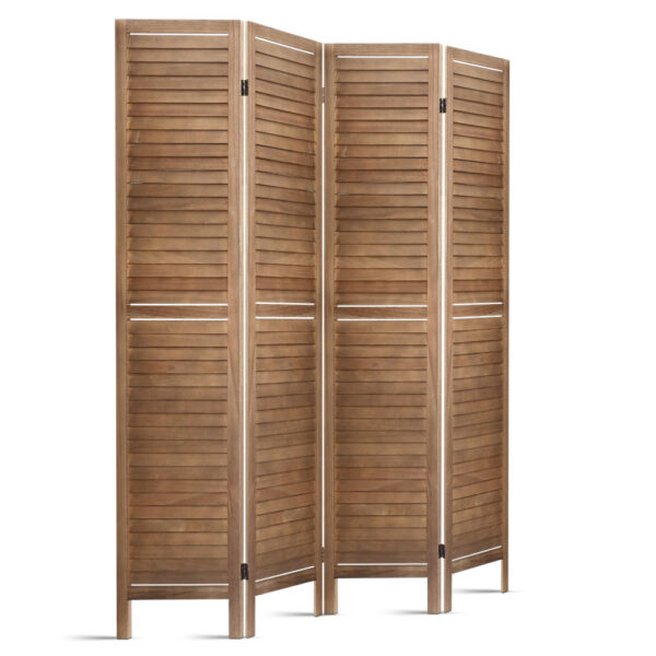 Fanno-4 Panel Room Divider Screen Eco-Friendly Paulownia Wood Lightweight Foldable Design