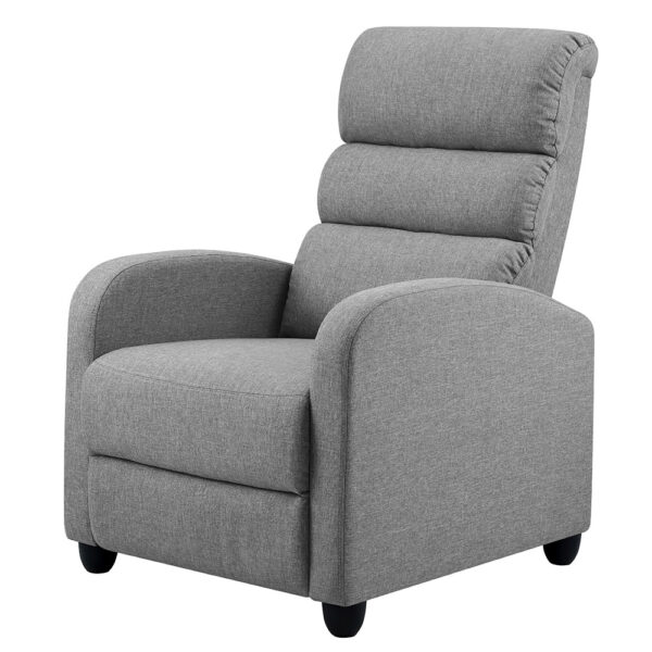 Fanno-Recliner Chair Faux Linen Adjustable Backrest Comfortable Armchair Grey