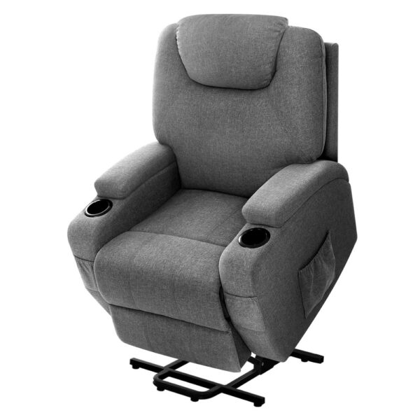 Fanno-Recliner Chair with Heated Massage Adjustable Backrest and Footrest Storage Pockets