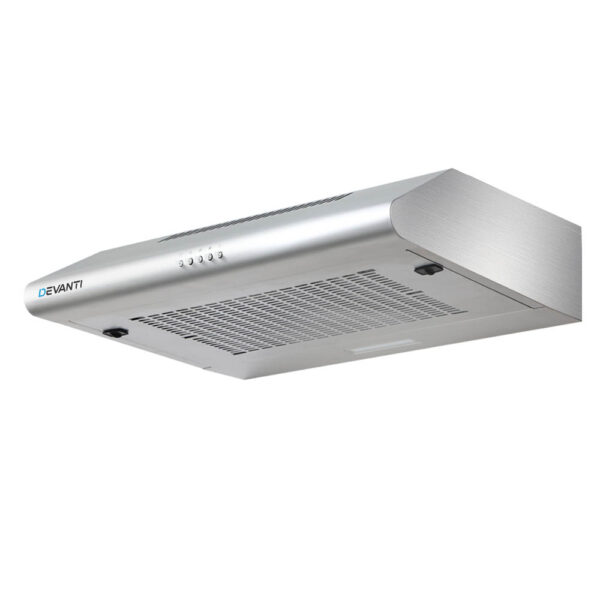 Fanno-Stainless Steel Range Hood 60cm Ducted or Recirculated 3-Speed LED Light