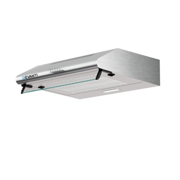 Fanno-60cm Stainless Steel Range Hood with LED Light and 3-Speed Fan for Kitchen