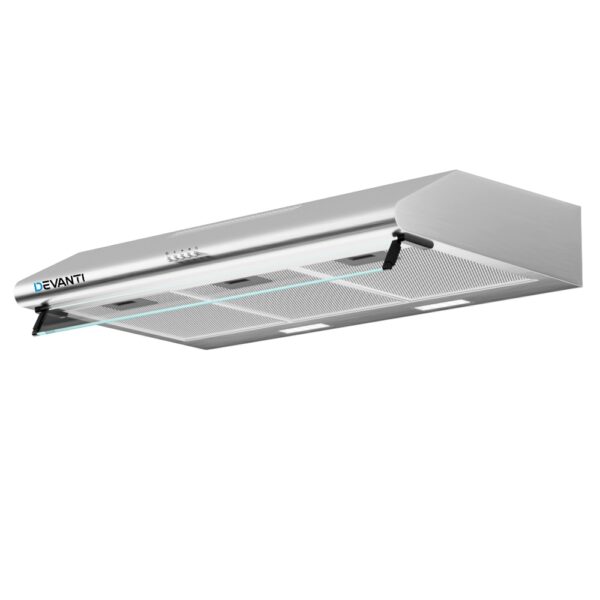 Fanno-90cm Range Hood Stainless Steel with Glass Visor Powerful Extraction and LED Lights