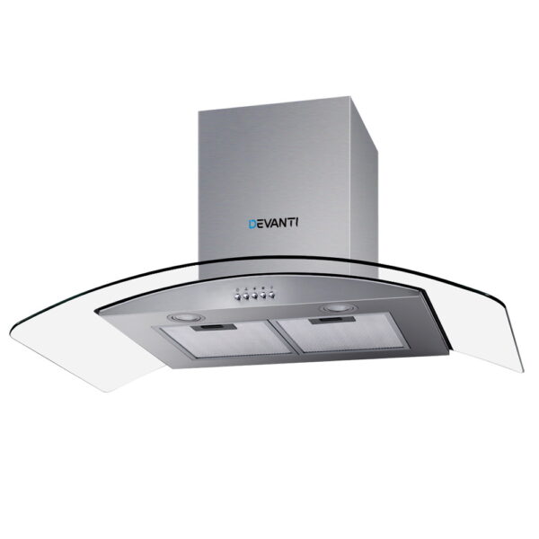 Fanno-900mm Wall Mounted Range Hood with LED Lights and 3 Speed Settings for Kitchen