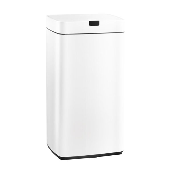 Fanno-45L Motion Sensor Bin Hands-Free Trash Can White Fingerprint-Resistant Steel