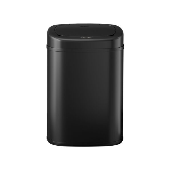 Fanno-Motion Sensor Bin 82L Hands-Free Trash Can Black Steel Fingerprint Resistant