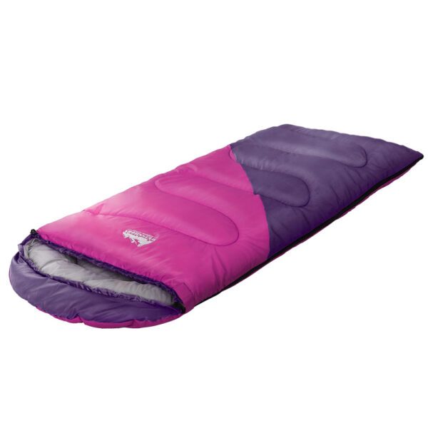 Fanno-Children's Thermal Sleeping Bag 172cm Lightweight Water-Resistant Pink Camping Gear